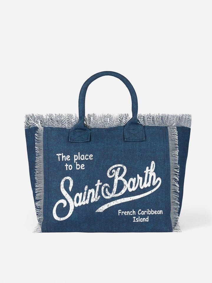 Indigo cotton canvas Vanity tote bag - MC2 Saint Barth