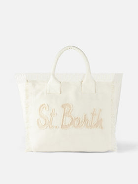 Vanity canvas shoulder bag with St. Barth patch - MC2 Saint Barth