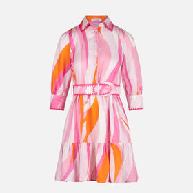 Shape wave print linen short dress Daisi - MC2 Saint Barth