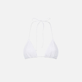 Top a triangolo donna bianco crinkle