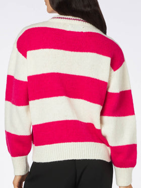 Woman boxy shape soft sweater with Fuori dalle righe embroidery - MC2 Saint Barth