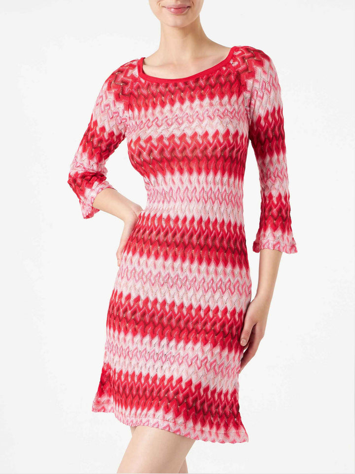 Multicolor red knitted mini dress - MC2 Saint Barth