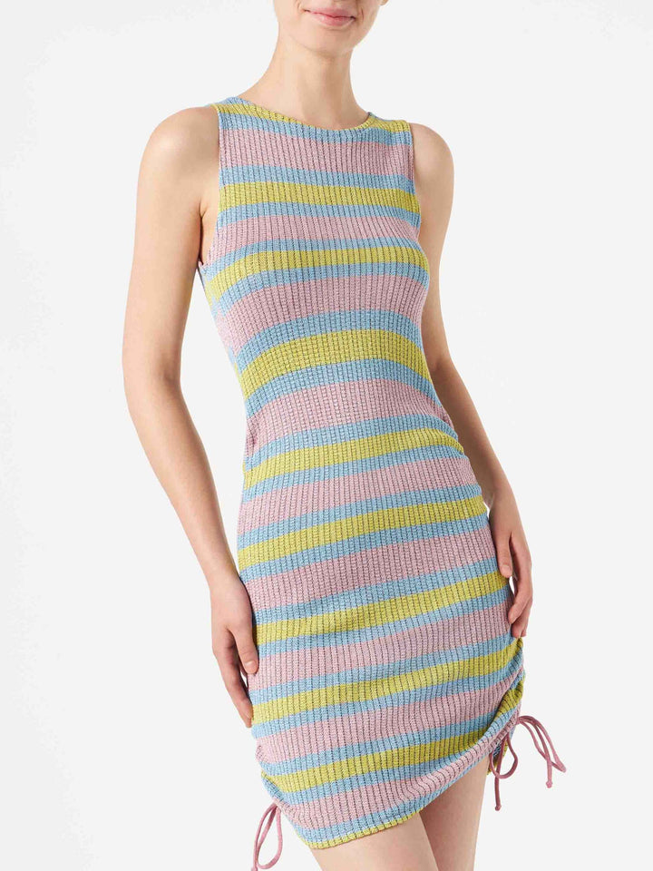 Ribbed sheath dress Jori with drawstring - MC2 Saint Barth