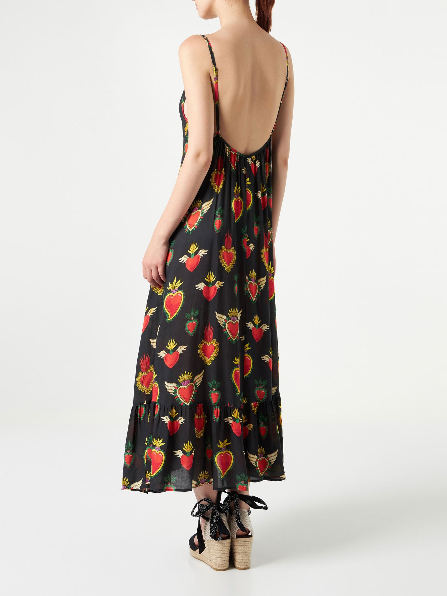 Secret heart print gown with shoulder straps - MC2 Saint Barth