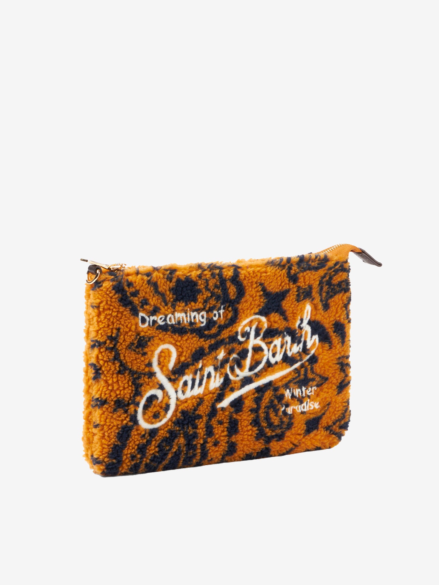Parisienne wooly cross-body pouch bag with ochre bandanna - MC2 Saint Barth