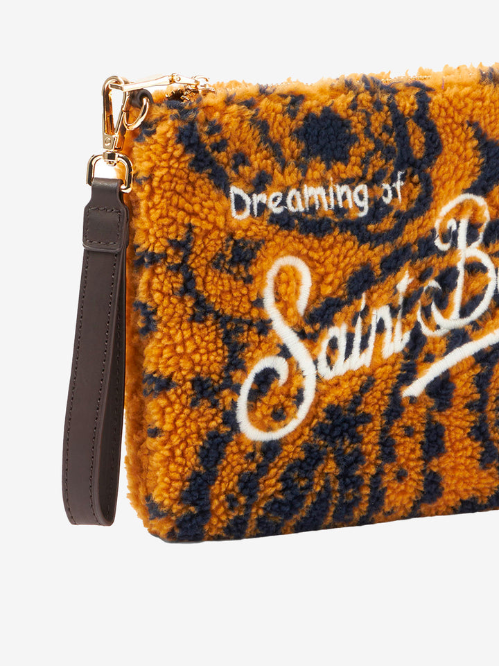 Parisienne wooly cross-body pouch bag with ochre bandanna - MC2 Saint Barth