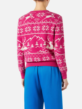 Damenpullover mit Norwegermuster und Courma-Stickerei