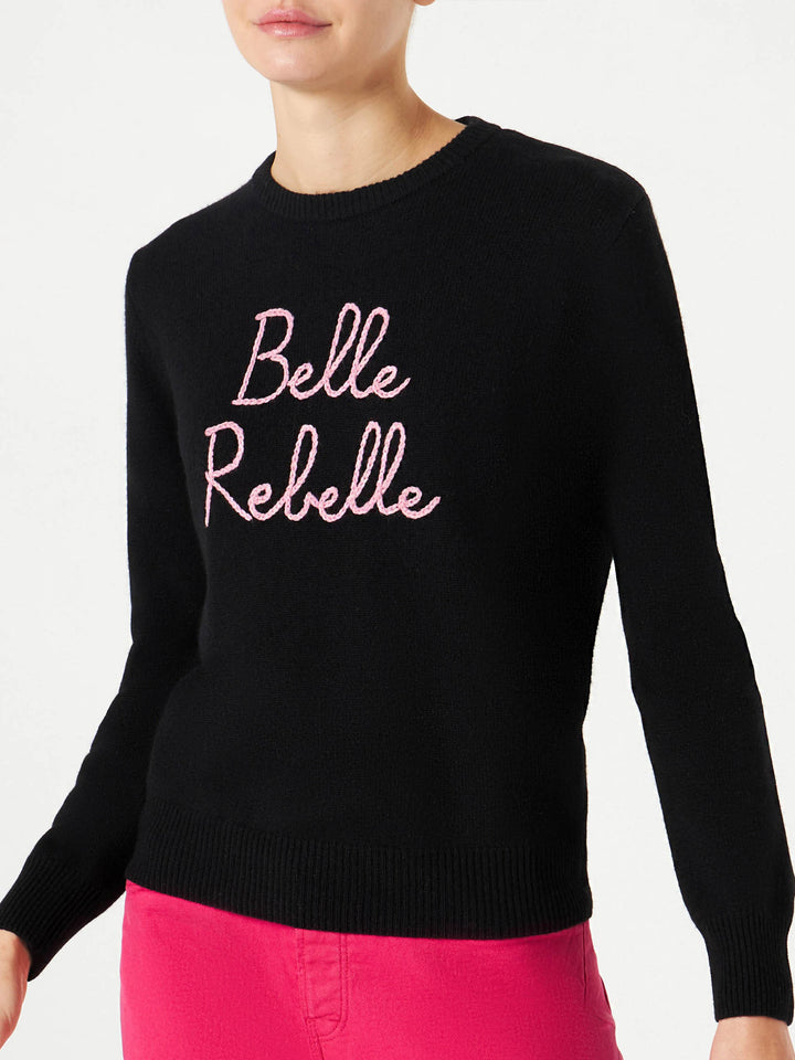Woman sweater with Belle Rebelle embroidery - MC2 Saint Barth
