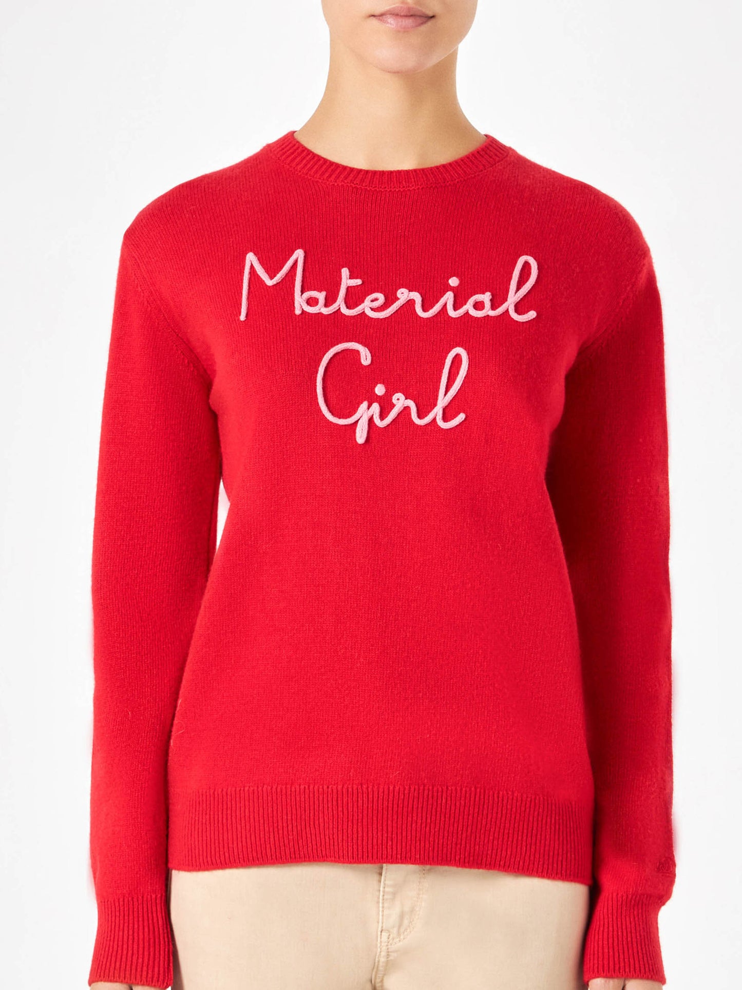 Woman sweater with Material girl embroidery | NIKI DJ SPECIAL EDITION - MC2 Saint Barth