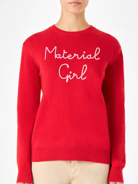 Woman sweater with Material girl embroidery | NIKI DJ SPECIAL EDITION - MC2 Saint Barth