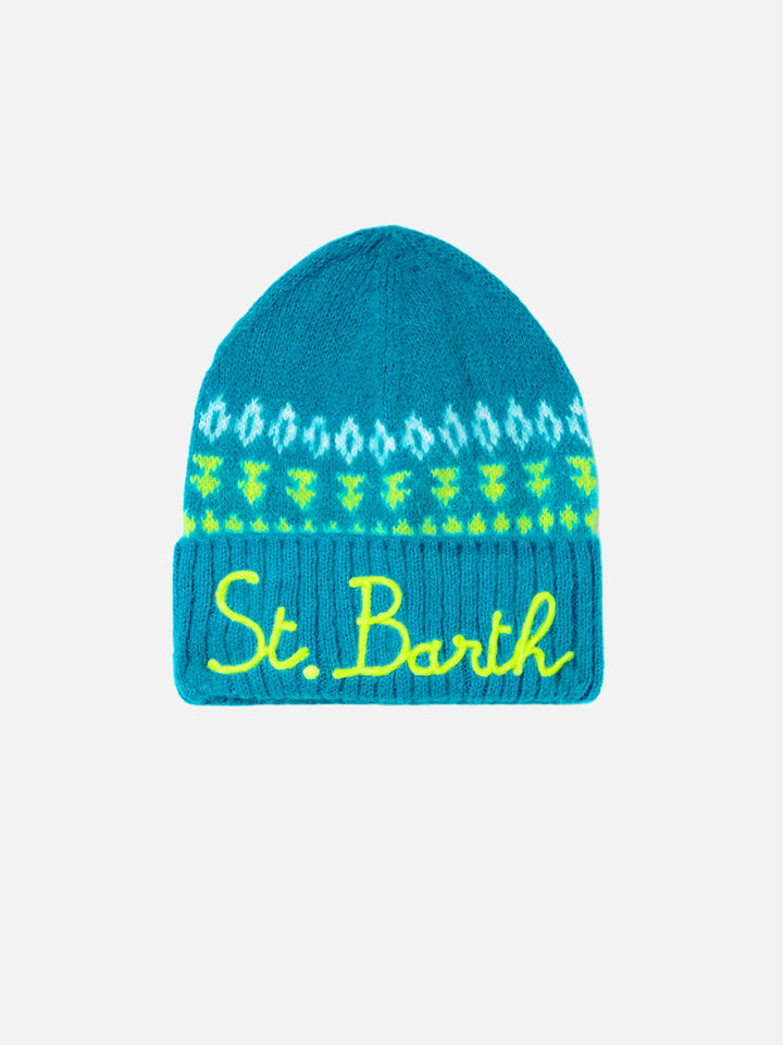 Woman ultra soft beanie with nordic jacquard - MC2 Saint Barth