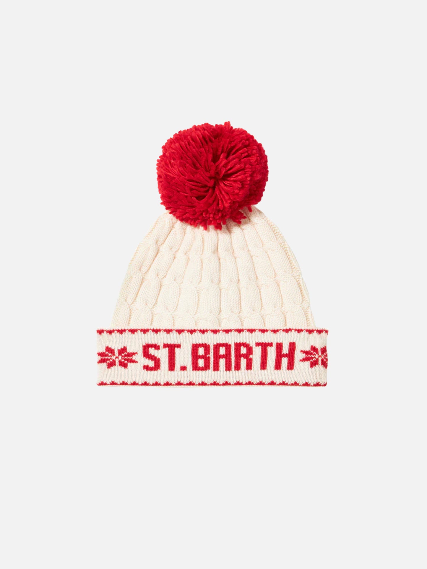 Woman white beanie with pompon - MC2 Saint Barth
