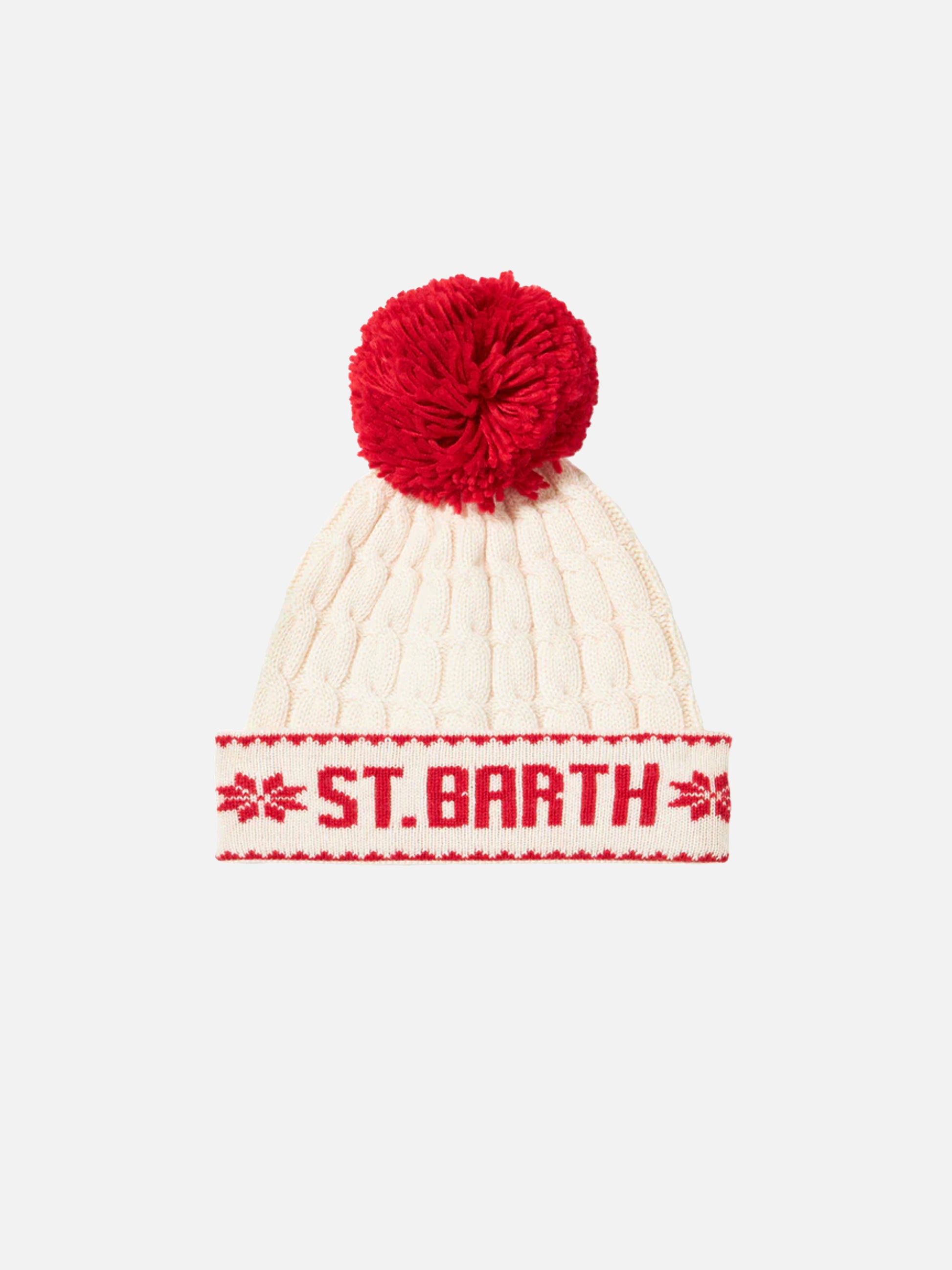 Woman white beanie with pompon - MC2 Saint Barth