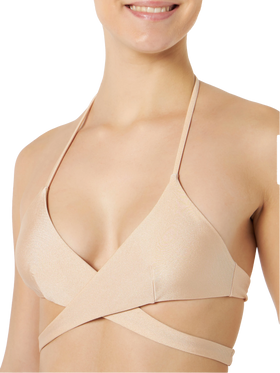 Woman shiny beige wrap triangle bikini - MC2 Saint Barth