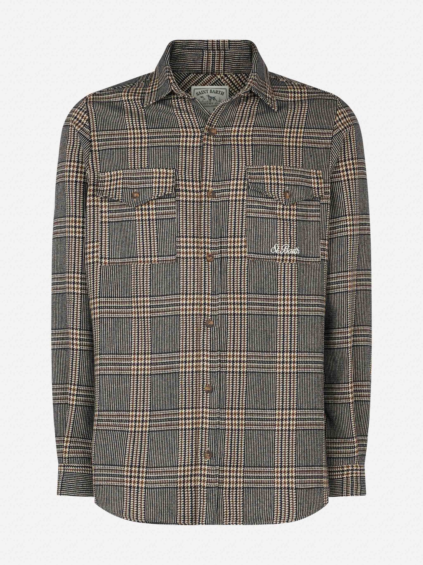 Man wooly shirt with Prince of Wales pattern - MC2 Saint Barth