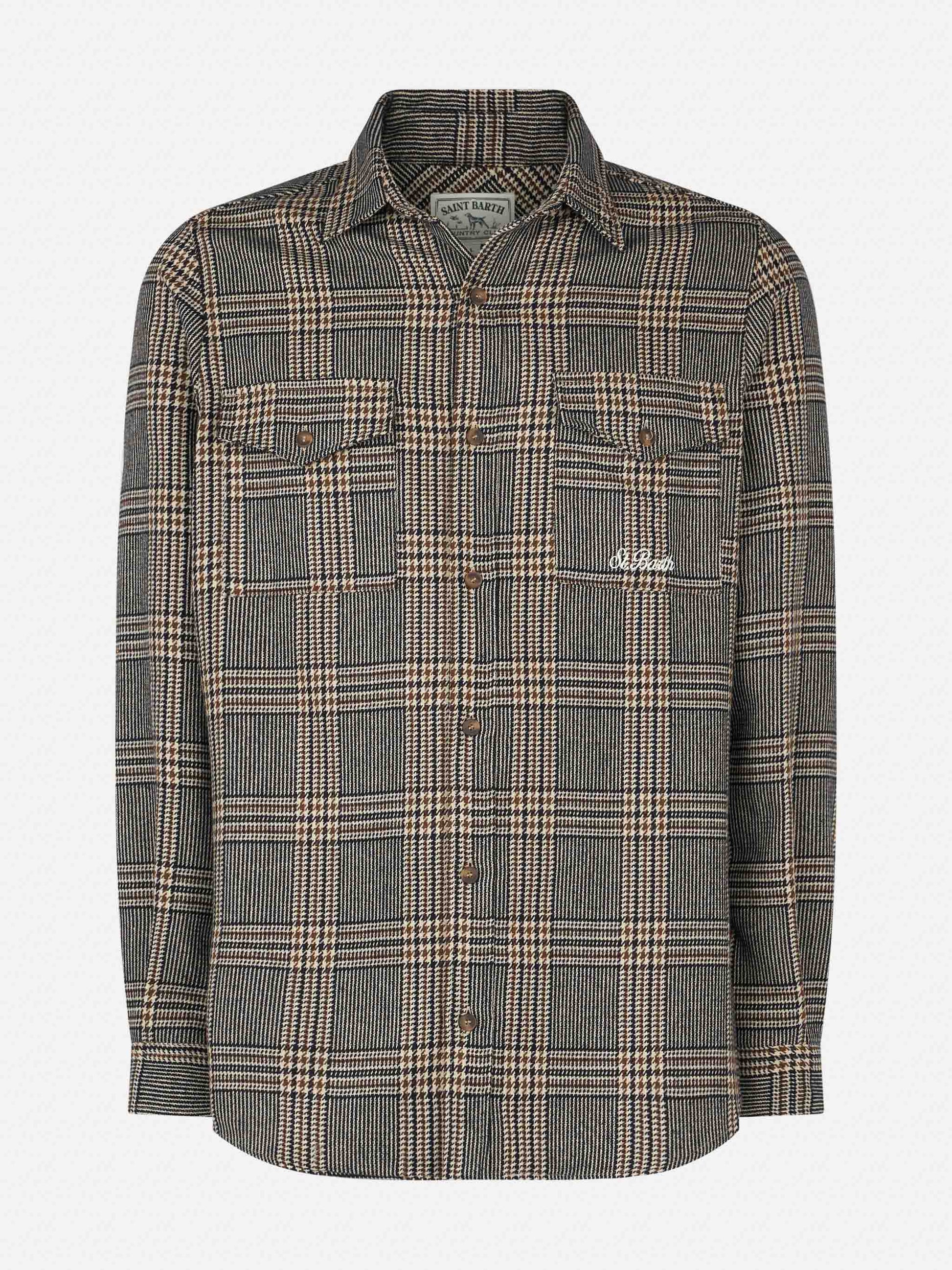 Man wooly shirt with Prince of Wales pattern - MC2 Saint Barth
