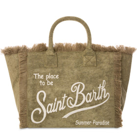 Vanity military green terry shoulder bag