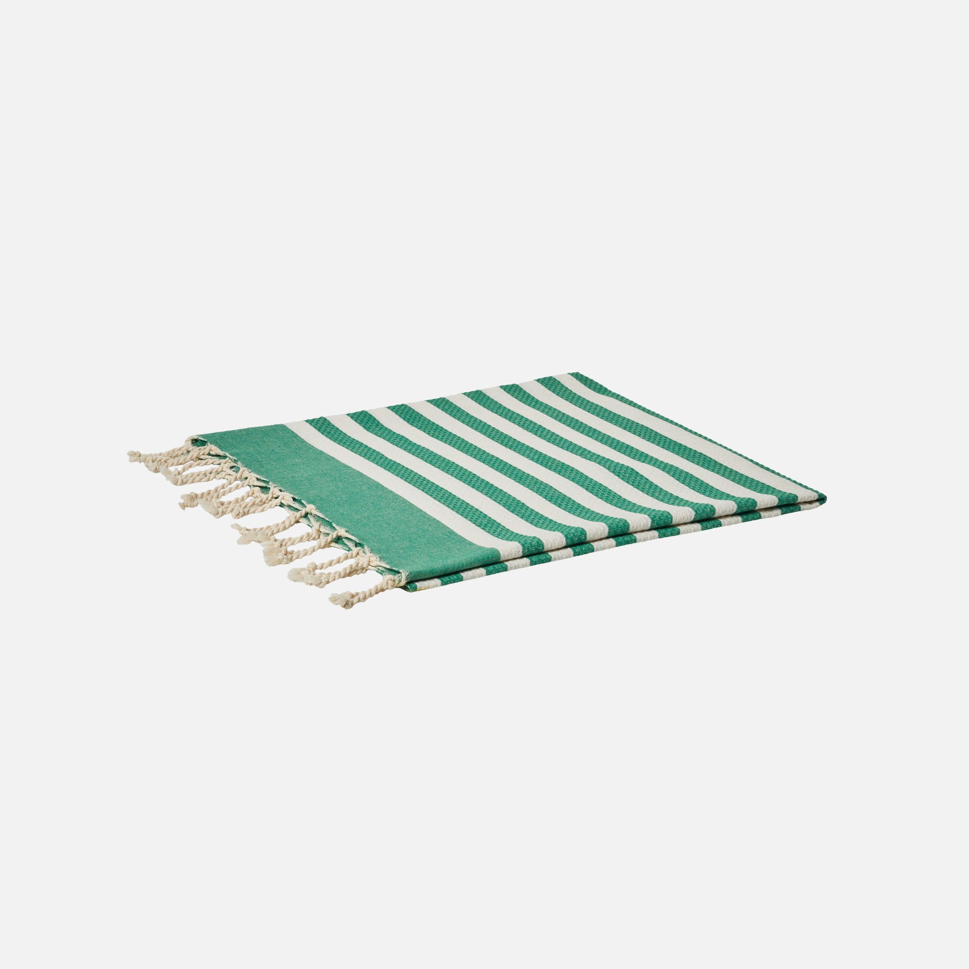 Fouta classic honeycomb with white and green stripes - MC2 Saint Barth