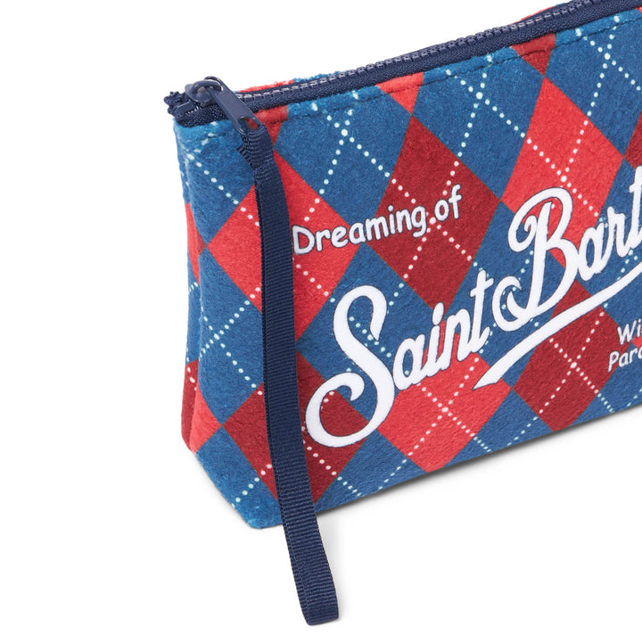 Pochette Aline in lana con stampa argyle