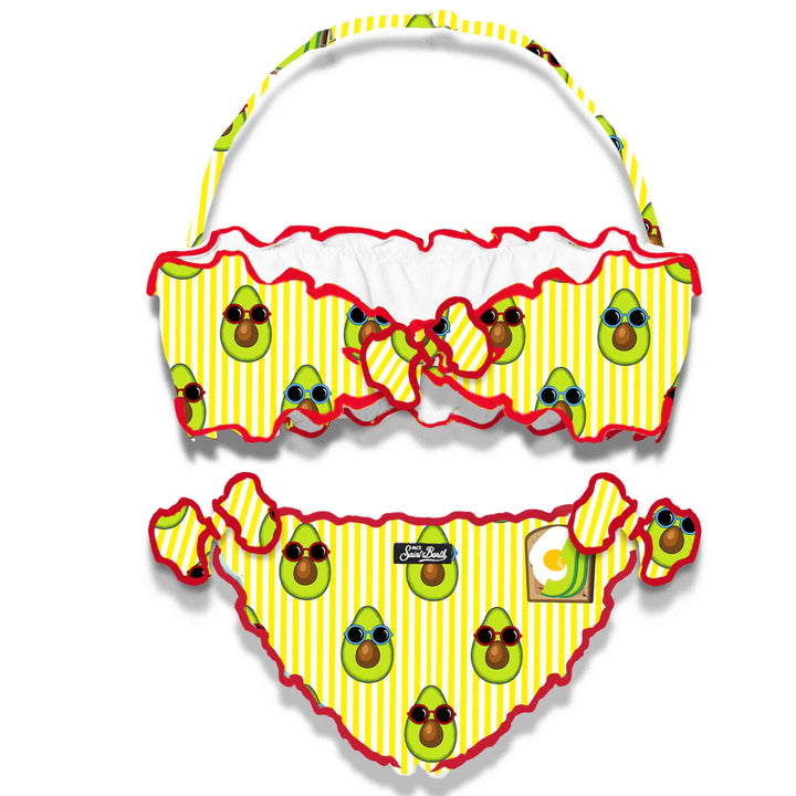 Girl bandeau bikini with avocado print - MC2 Saint Barth
