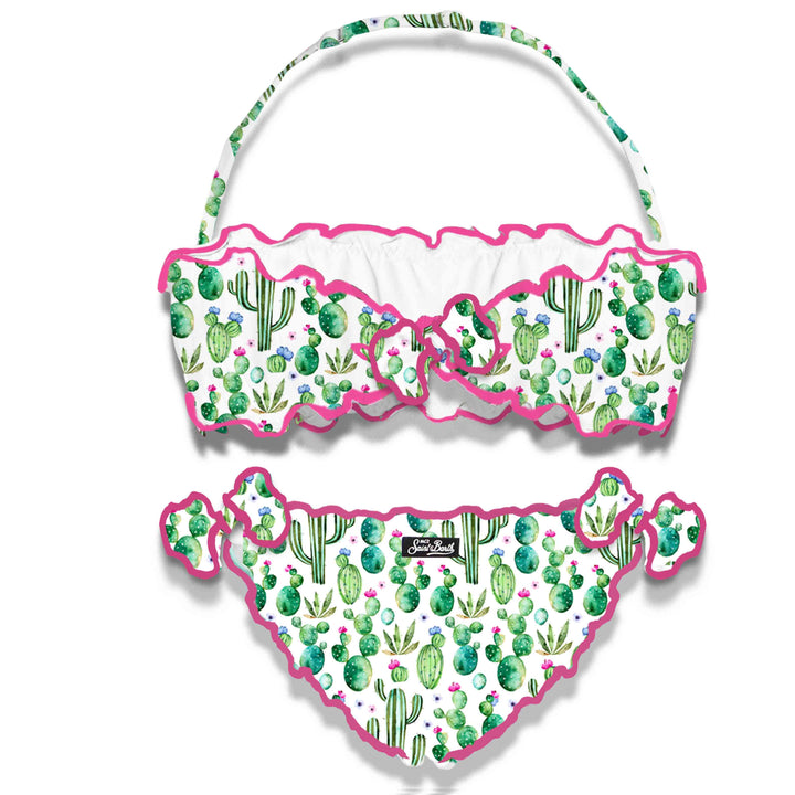 Girl bandeau bikini with cactus print - MC2 Saint Barth