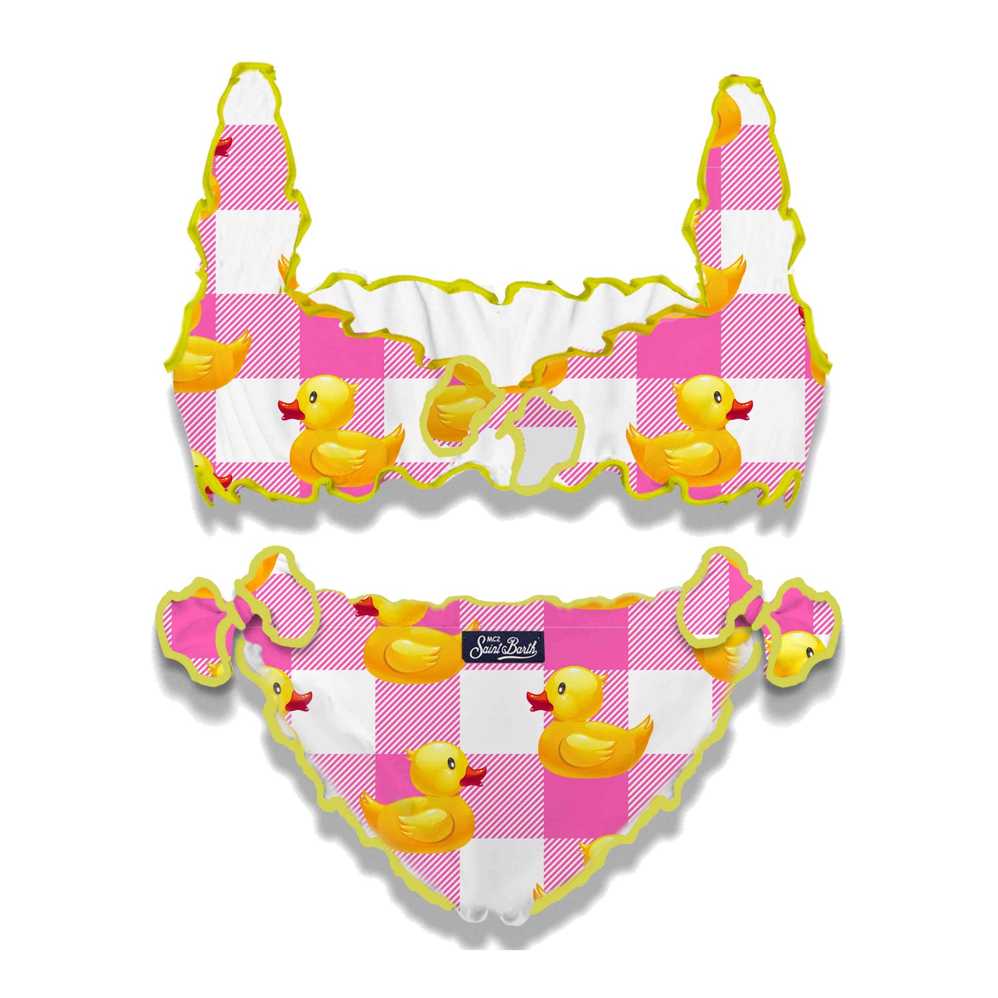 Pink vichy and ducky bikini for girls - MC2 Saint Barth