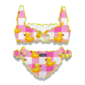 Pink vichy and ducky bikini for girls - MC2 Saint Barth
