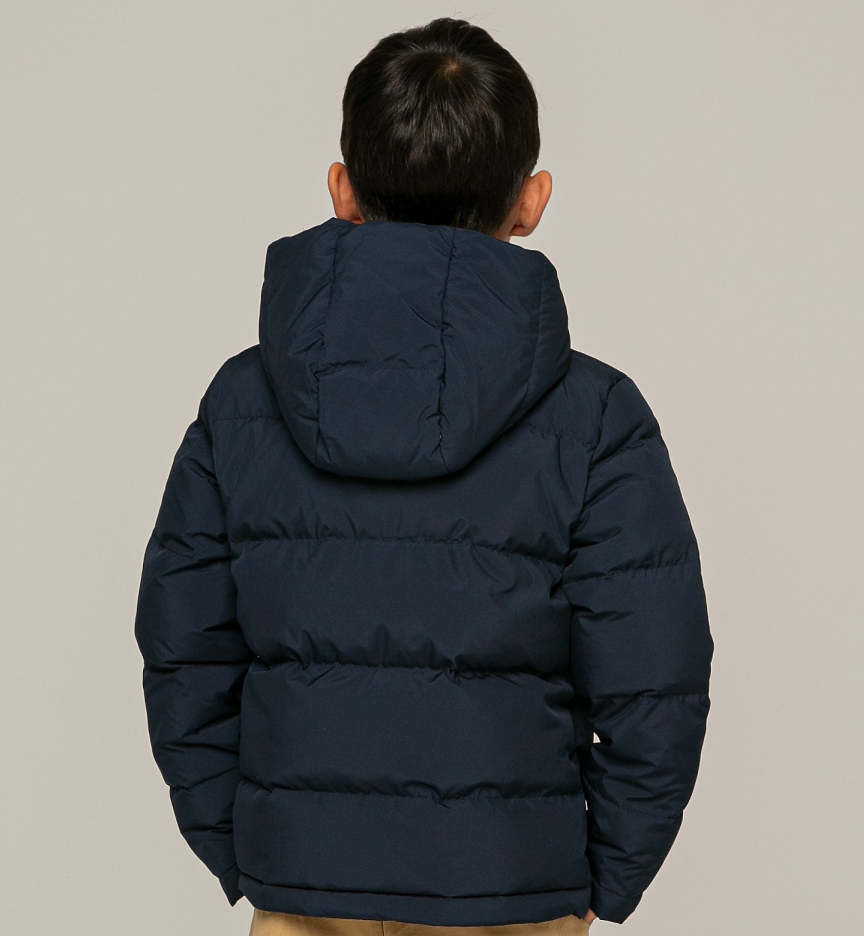 Kid hooded down padded jacket tartan lining - MC2 Saint Barth