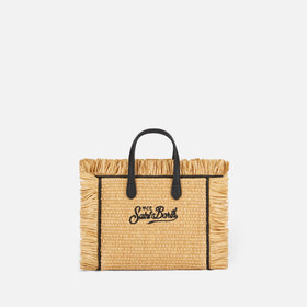 Mini Vanity straw bag with embroidery