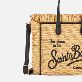 Mini Vanity straw bag with embroidery