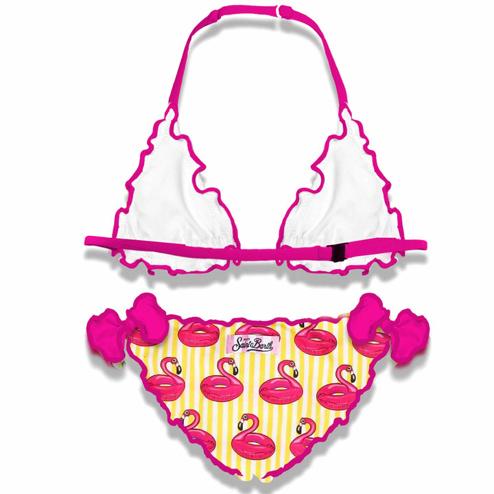Girl triangle bikini with flamingo print - MC2 Saint Barth