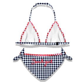 Girl gingham bikini with embroidery - MC2 Saint Barth