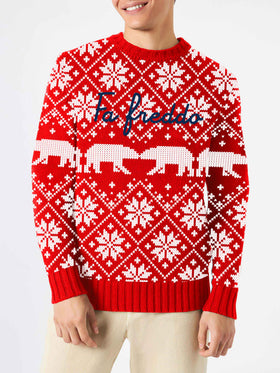 Man crewneck sweater with Fa freddo lettering - MC2 Saint Barth