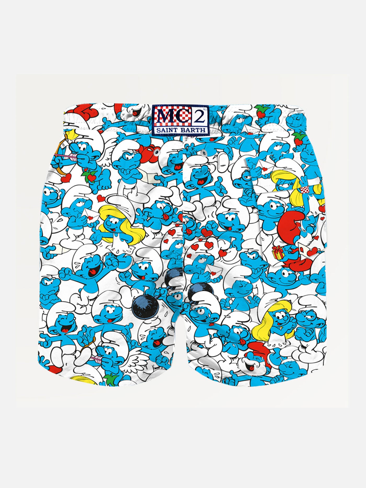 Boy swim shorts with Smurf all over print | SMURFS SPECIAL EDITION - MC2 Saint Barth
