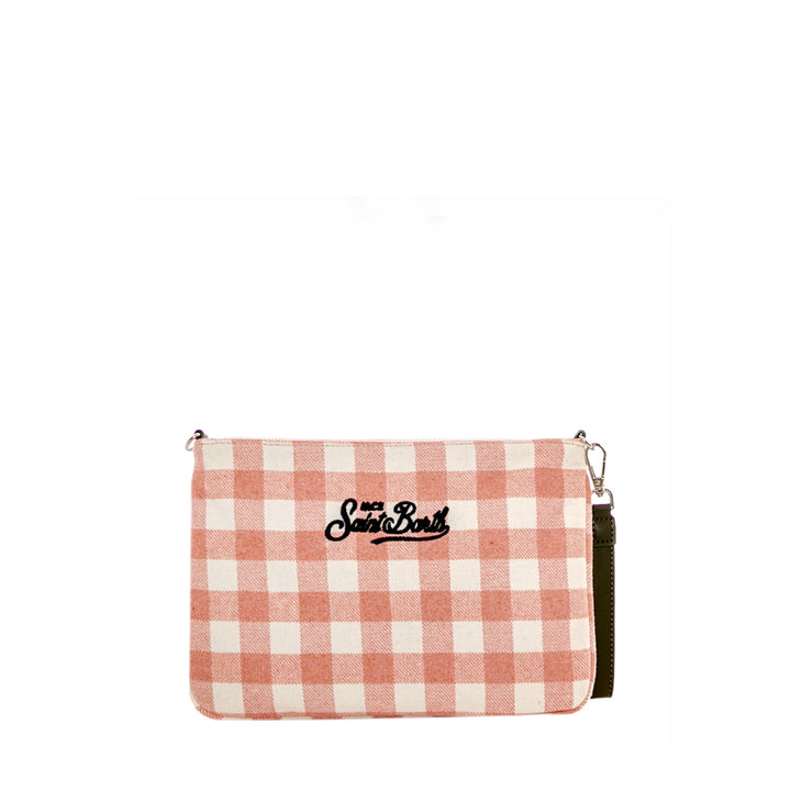 Parisienne pink gingham wooly cross-body pouch bag - MC2 Saint Barth