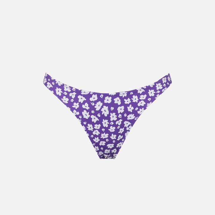 Slip mare da donna a brasiliana con stampa margherite