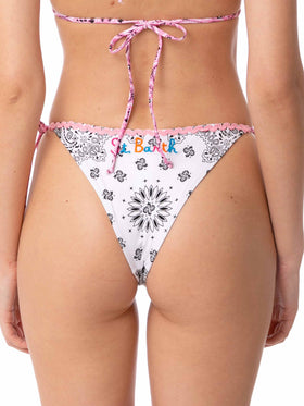 Woman swim briefs with bandanna print - MC2 Saint Barth