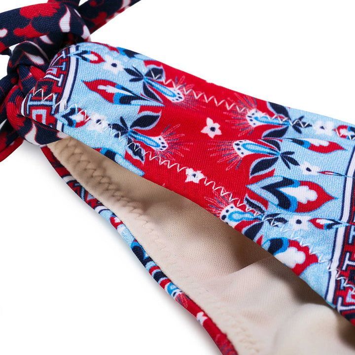 Red and blue gipsy print girl's bikini - MC2 Saint Barth