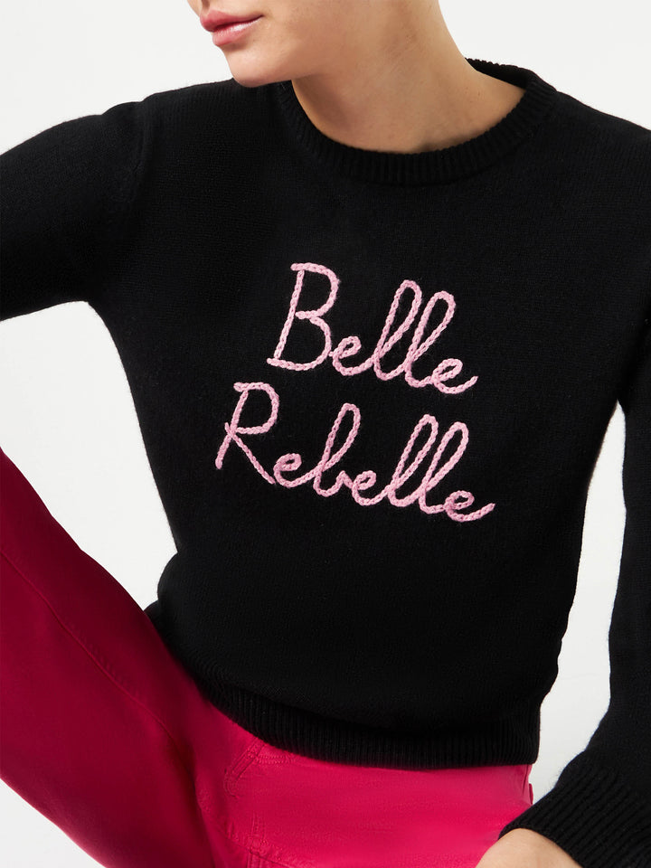 Woman sweater with Belle Rebelle embroidery - MC2 Saint Barth