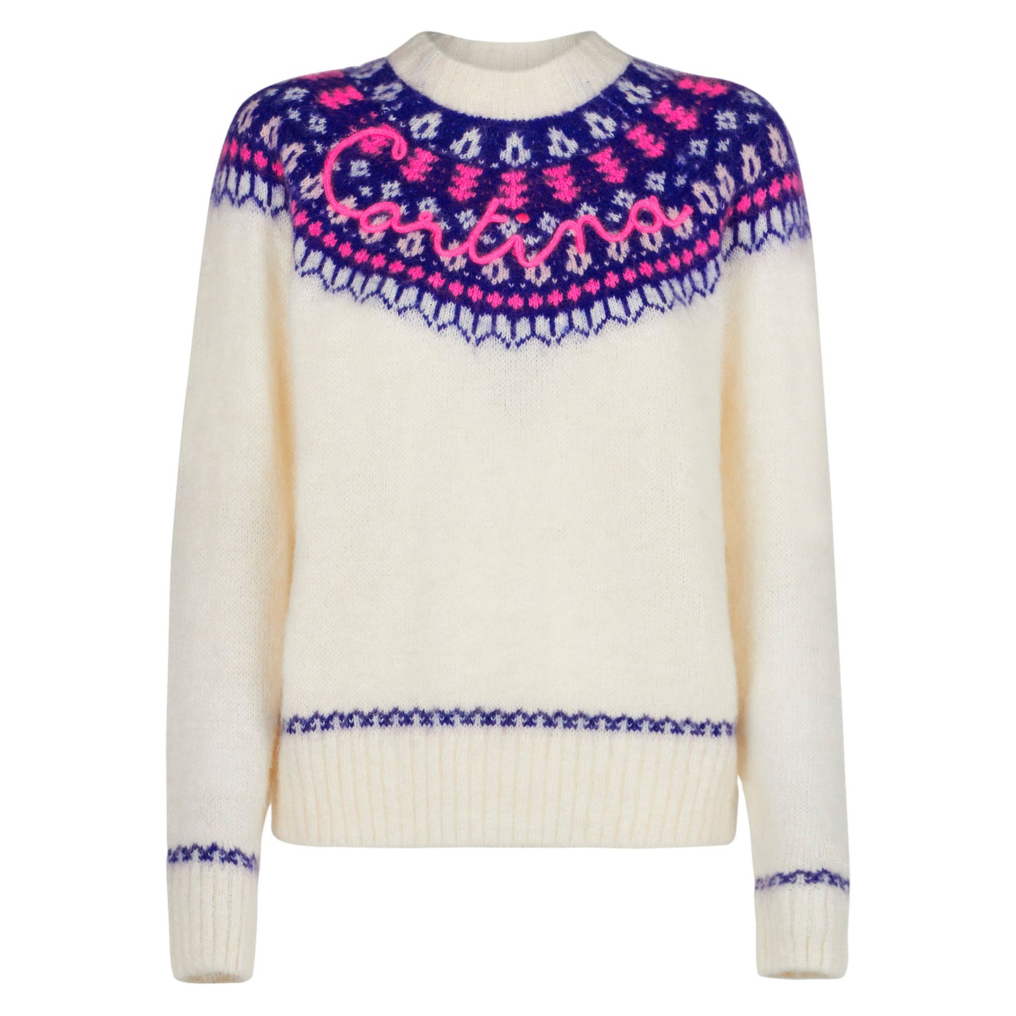 Woman nordic sweater with Cortina embroidery - MC2 Saint Barth