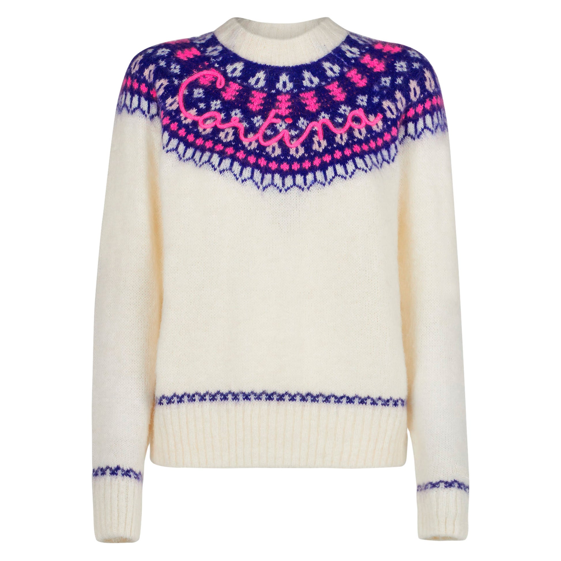 Woman nordic sweater with Cortina embroidery - MC2 Saint Barth