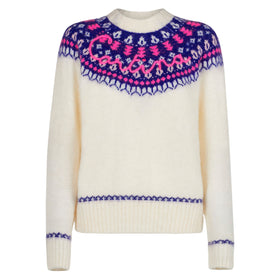 Woman nordic sweater with Cortina embroidery - MC2 Saint Barth