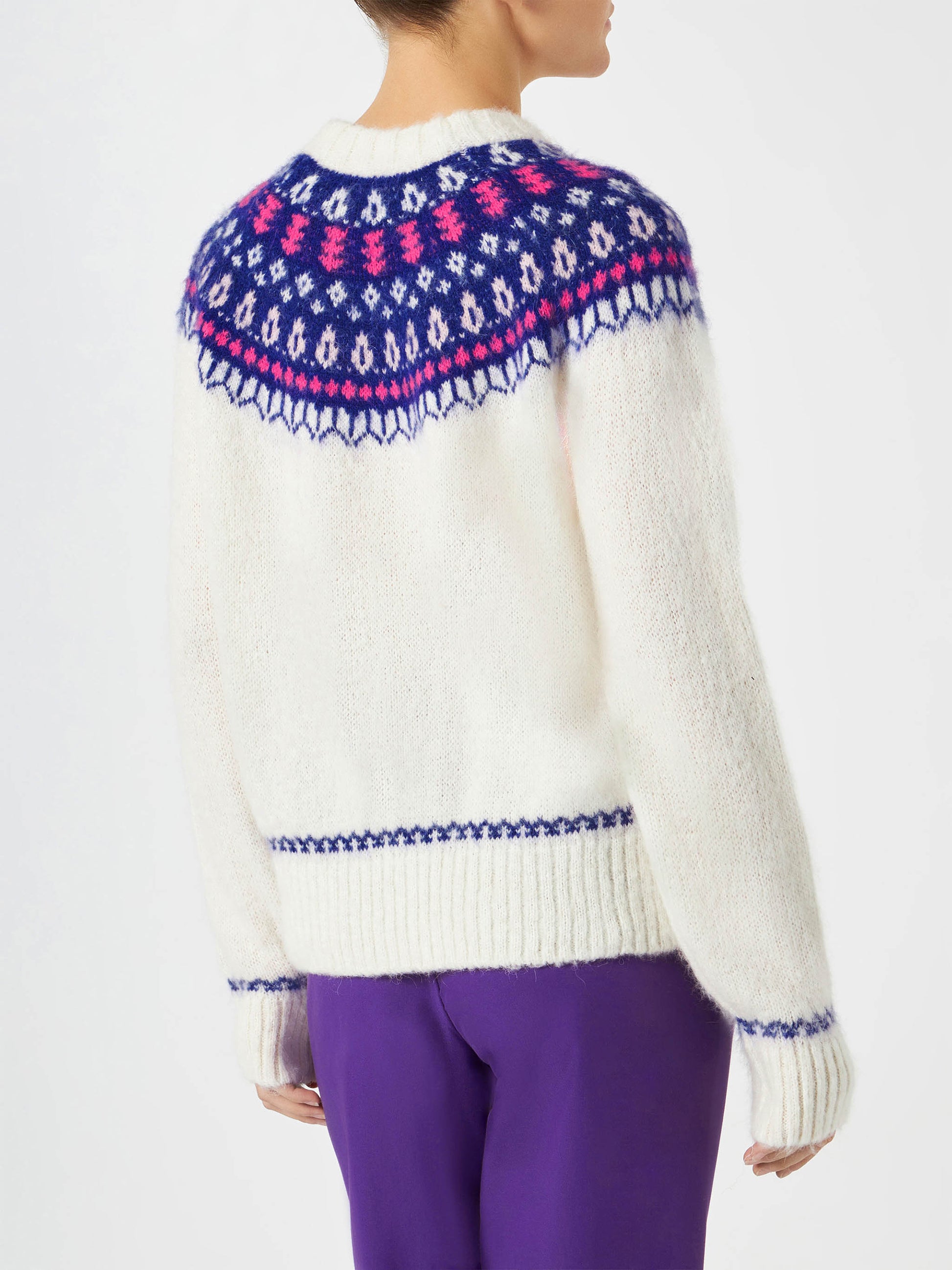 Woman nordic sweater with Cortina embroidery - MC2 Saint Barth