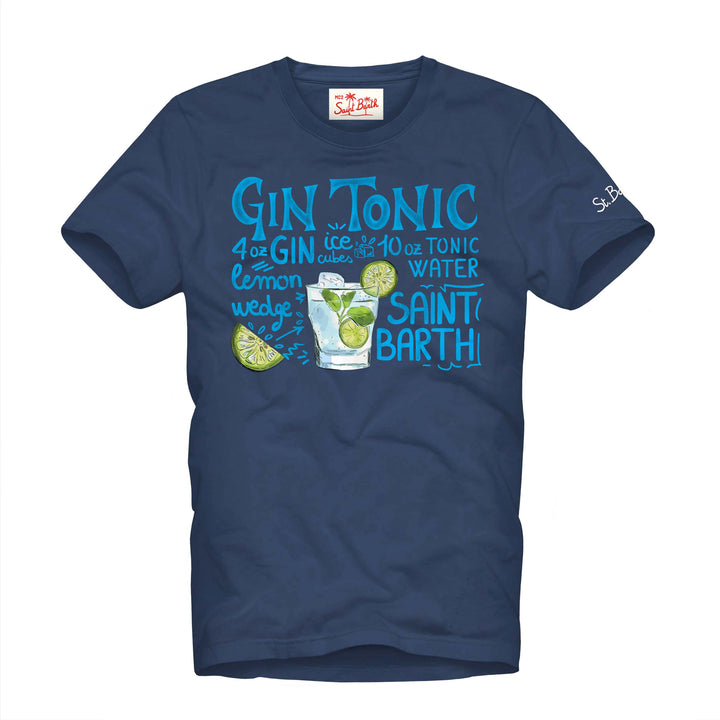 Herren-T-Shirt aus Baumwolle mit Gin Tonic-Aufdruck