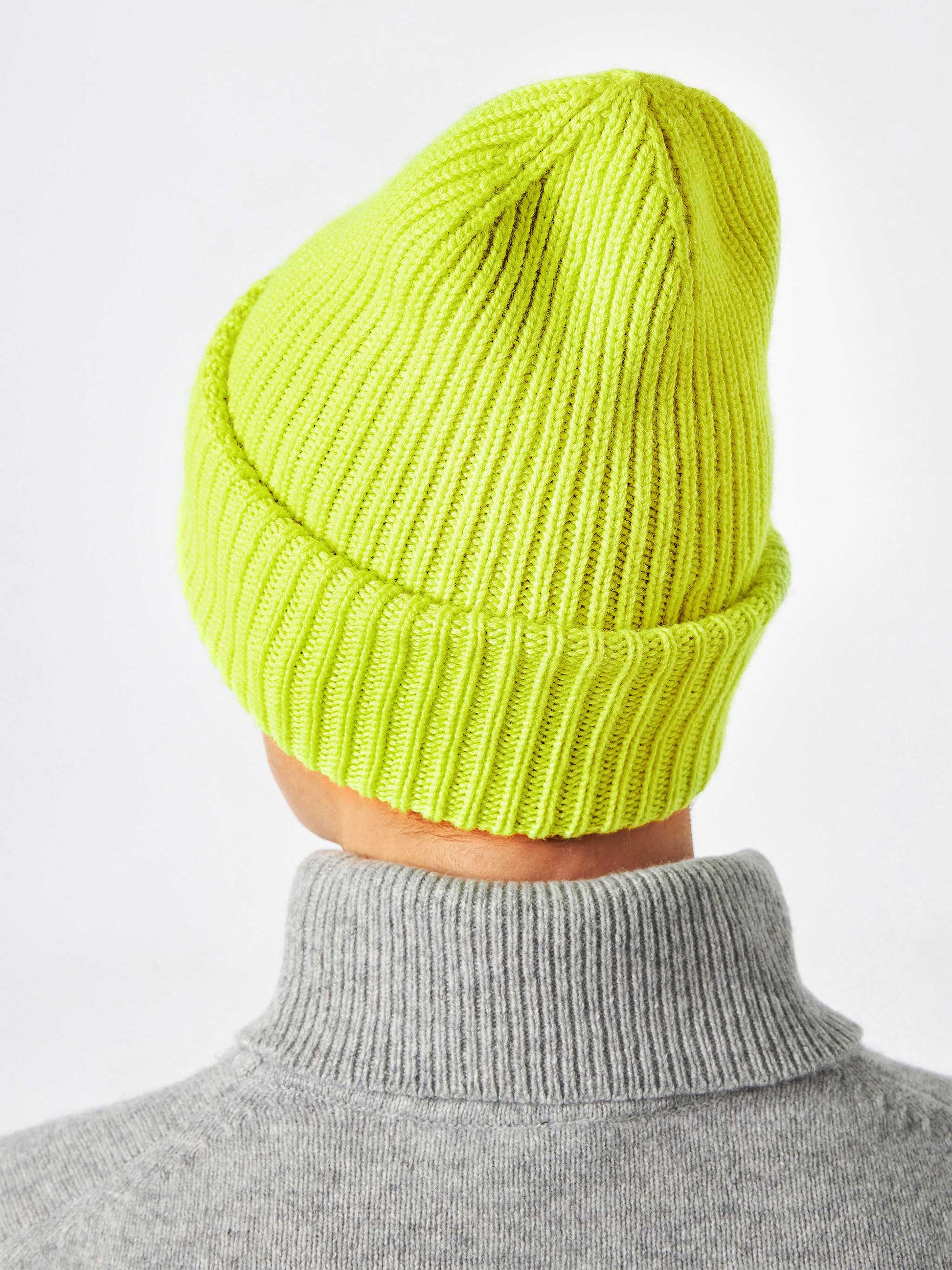 Man fluo yellow knit beanie - MC2 Saint Barth