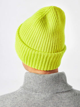 Man fluo yellow knit beanie - MC2 Saint Barth