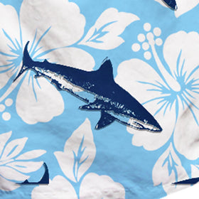 Sharks velvet print mid-length swim shorts - MC2 Saint Barth