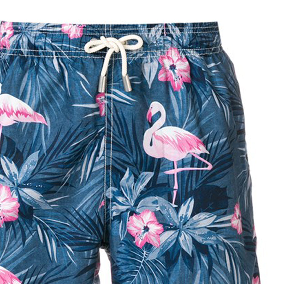Pantaloncini da bagno di media lunghezza con fenicottero