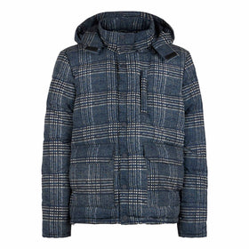 Man hooded down padded jacket Baxter with Prince of Wales print - MC2 Saint Barth