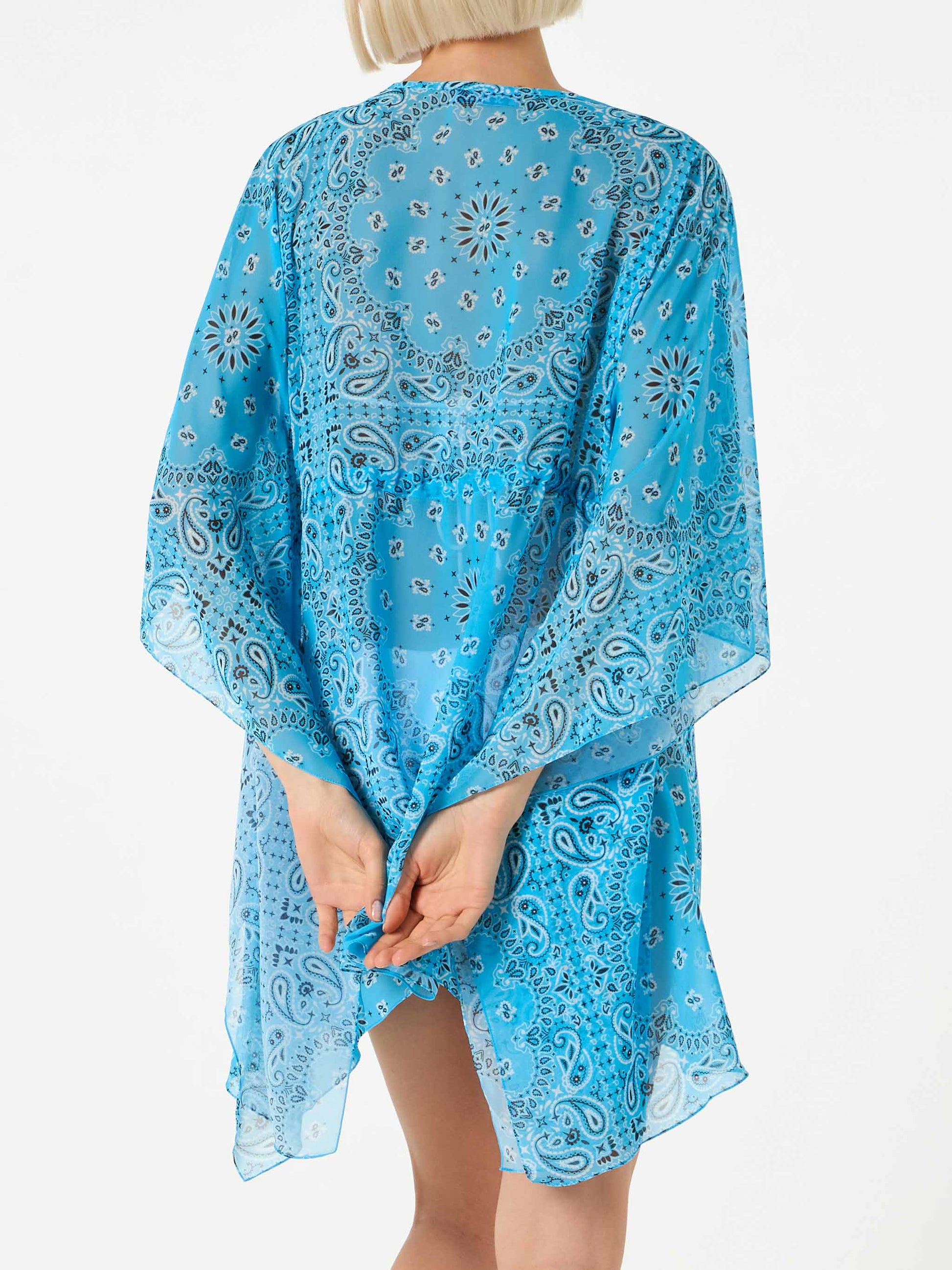 Turquoise bandanna print caftan - MC2 Saint Barth